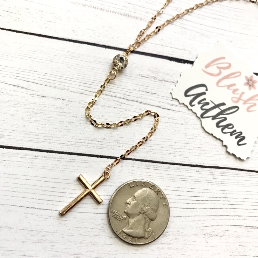 3 for $25 cross with cz tassel necklace - Picture 6 of 8